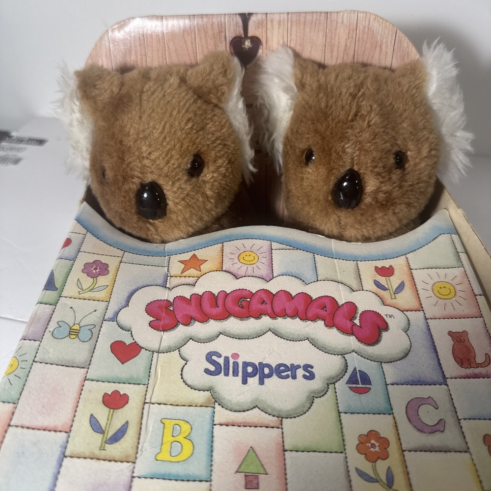 Snugamals Slippers Kids Size L (9-10) Koala bear Animal Vintage By Carousels
